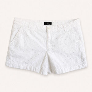 Gap Optic White Eyelet Cotton Chino Shorts Embroidered Summer Shorts 4